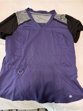 RBX Purple and Gray Athletic V-Neck Top